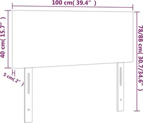 vidaXL Κεφαλάρι Κρεβατιού LED Λευκό 100x5x78/88 εκ. Συνθετ. Δέρμα