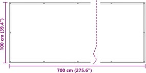 vidaXL Οθόνη Μπαλκονιού Μπλε 100 x 700 εκ Ύφασμα Όξφορντ