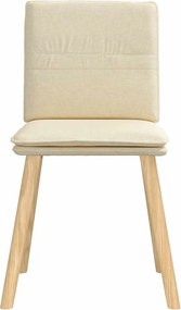 vidaXL Καρέκλες Τραπεζαρίας 4 τεμ. Κρεμ Υφασμάτινες