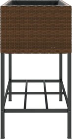 vidaXL Γλάστρες Κήπου με Ράφια 2 τεμ. Καφέ 90x40x75εκ Συνθ. Ρατάν