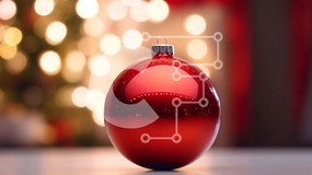 Intra Συλλεκτικό Ξύλινο Παζλ Plywood 4mm - Στολίδι Red Ball για εορταστική διακόσμηση Σε Ξύλινο Κουτί - Διαστάσεις: 10x10 cm – 25 κομμάτια