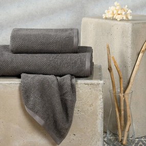 Πετσέτες Haus (Σετ 3τμχ) Dark Grey Melinen Towels Set 70x140cm 100% Βαμβάκι