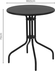 Τραπέζι Vergo ανθρακί μέταλλο Φ60x70εκ 60x60x70 εκ.