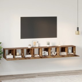 vidaXL Σετ επίπλου τηλεόρασης Επιτοίχιο 4 pcs Παλιό ξύλο