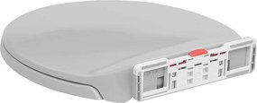 vidaXL Κάλυμμα Λεκάνης με Soft Close &amp;amp; Quick Release Οβάλ Ανοιχτό Γκρι