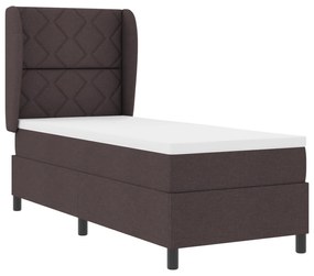 vidaXL Κρεβάτι Box Spring με Ματράς - Σκούρο Καφέ, 80x200 εκ., Ύφασμα