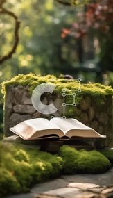 Σετ των 2 Intra Συλλεκτικό Ξύλινο Παζλ Plywood 4mm - Open Book on Mossy Rock Σε Ξύλινο Κουτί - Διαστάσεις: 10x10 cm – 25 κομμάτια