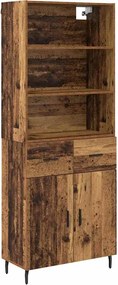 vidaXL Highboard 2 pcs Παλιό Ξύλο 69,5 x 32,5 x 180 εκ