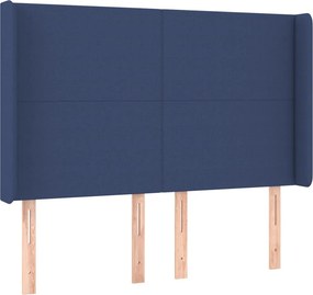 vidaXL Κρεβάτι Boxspring με Στρώμα Μπλε 140x200 εκ. Υφασμάτινο