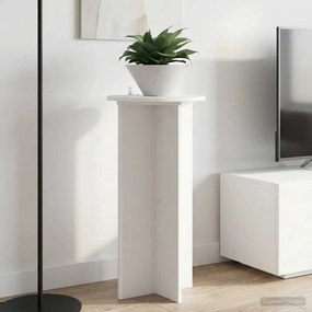 vidaXL Βάση φυτών 2 τεμ. Λευκό Ø40 x 80 εκ. Επεξεργασμένο Ξύλο