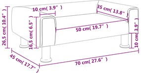 Καναπές Παιδικός Ροζ 70 x 45 x 26,5 εκ. από Βελούδο - Ροζ