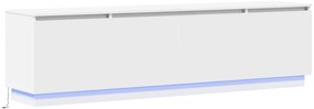 vidaXL Κονσόλα τηλεόρασης με LED Λευκή 180x38x49 εκ. Επεξεργασμένο ξύλο