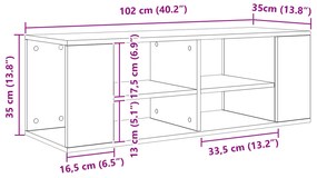 vidaXL Ντουλάπι TV Μαύρη δρυς 102 x 35 x 35 cm Επεξεργασμένο ξύλο