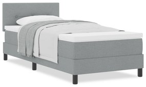 vidaXL Κρεβάτι με Στρώμα Light Grey 90x190 εκ. Υφάσμα