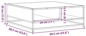 ΤΡΑΠΕΖΑΚΙ ΣΑΛΟΝΙΟΥ ΚΑΦΕ ΔΡΥΣ 60,5X60,5X30 ΕΚ. ΕΠ. ΞΥΛΟ&amp;ΜΕΤΑΛΛΟ 848768