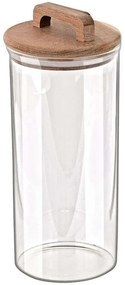 Δοχείο Αποθήκευσης Acacia 01-17491 10x10x24,8cm 1300ml Natural-Clear Estia Wood, Glass