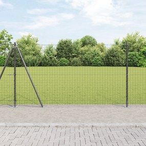 vidaXL Στηρίγματα Φράχτη με Βάσεις 26 τεμ Ø32mm 78,5cm Γαλβανισμένο Χάλυβα