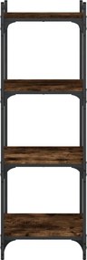 vidaXL Βιβλιοθήκη 4 Επιπέδων Καπνιστή Δρυς 40x30x120 εκ. Επεξεργ. Ξύλο