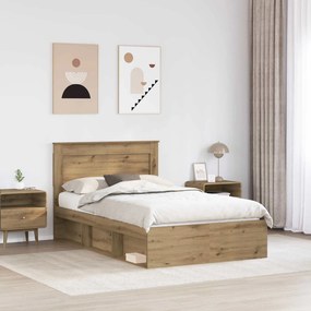 vidaXL Σκελετός Κρεβατιού Artisan Δρυς 120 x 200 cm Επεξεργασμένο Ξύλο