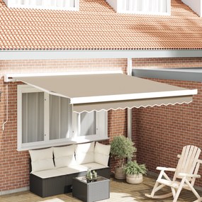 vidaXL Tέντα Χειροκίνητη Ανασυρόμενη Μπεζ 300x250 εκ.