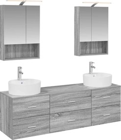 vidaXL Σετ Επίπλων Μπάνιου 5 pcs Γκρι Sonoma