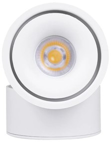 GloboStar OMEGA-S 60298 Επιφανειακό LED Spot Downlight Φ10cm 12W 1560lm 36° AC 220-240V IP20 Φ10 x Υ10.5cm - Στρόγγυλο - Λευκό - Φυσικό Λευκό 4500K - Bridgelux COB - 5 Years Warranty - 60298