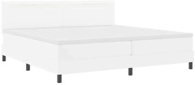 vidaXL Κρεβάτι με ελατήρια με στρώμα Λευκό 200 x 200 cm Τεχνητό δέρμα