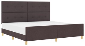 vidaXL Κρεβάτι Σκελετός Σκούρο Καφέ 200x200 εκ. Υφάσματος