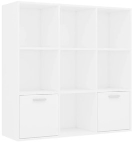 vidaXL Βιβλιοθήκη Λευκή 98 x 30 x 98 εκ. από Επεξ. Ξύλο