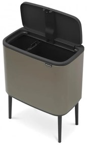 Κάδος Brabantia Bo Touch 651113, 11+23 l, Ομαλό και αθόρυβο άνοιγμα, Μεγάλο άνοιγμα, Γκρι