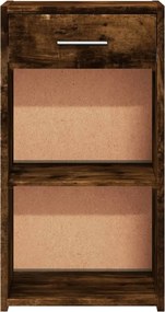 vidaXL Κομοδίνα 2 τεμ. Καπνιστή Δρυς 35x34x65 εκ. Επεξεργασμένο Ξύλο