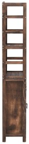 vidaXL Ντουλάπι Βιτρίνα Σκούρο Καφέ 46x24x140 εκ. Μασίφ Ξύλο Παυλώνιας