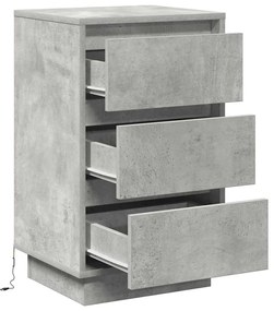 vidaXL Κομοδίνο Σκυρόδεμα Γκρι 39 x 34.5 x 65 εκ. Επεξεργασμένο ξύλο