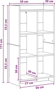 vidaXL Βιβλιοθήκη Sonoma Δρυς 59 x 30 x 111 εκ Επεξεργασμένο Ξύλο