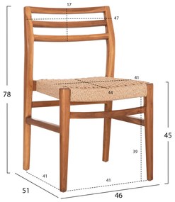 ΚΑΡΕΚΛΑ ΤΡΑΠΕΖΑΡΙΑΣ HERRIN HM18231 ΞΥΛΟ TEAK-ΣΧΟΙΝΙ VIRO 46x51x78Υεκ. (1 Τεμμάχια)