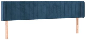 vidaXL Κεφαλάρι Κρεβατιού LED Σκούρο Μπλε 183x16x78/88 εκ. Βελούδινο