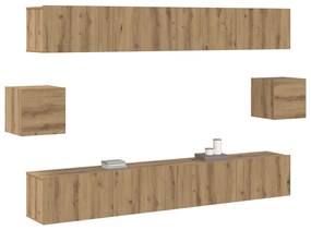 vidaXL Set καμπίνων τηλεόρασης  6 τεμαχίων Καρυδιά Επεξεργασμένο ξύλο