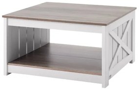 VEVOR 31.5&quot; Farmhouse Coffee Table Square Table with Open Storage Compartment