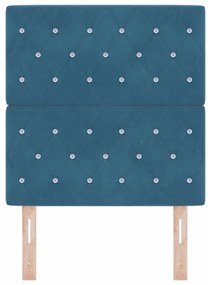 vidaXL LED κεφαλάρι με φώτα λωρίδας LED Σκούρο Μπλε 80 cm Πολυεστέρας