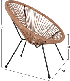 ΣΕΤ ΕΞΩΤ.ΧΩΡΟΥ 3ΤΜΧ ACAPULCO HM21111 ΤΡΑΠΕΖΙ &amp; 2 ΠΟΛΥΘΡΟΝΕΣ ΣΕ ΜΑΥΡΟ-ΜΠΕΖ