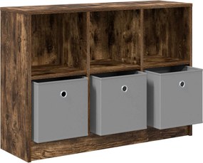 vidaXL Πλαϊνό γραφείο Καπνιστό Δρύς 88,5 x 27,5 x 63,5 εκ