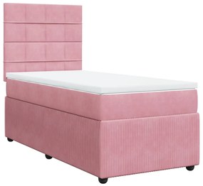 ΚΡΕΒΑΤΙ BOXSPRING ΜΕ ΣΤΡΩΜΑ ΡΟΖ 90X190 ΕΚ. ΒΕΛΟΥΔΙΝΟ 3292219