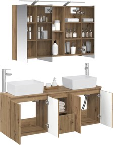 vidaXL Σετ Ντουλαπιών Μπάνιου 4 pcs Artisan Δρυς Επεξεργασμένο Ξύλο