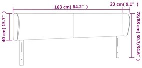 Κεφαλάρι με Πτερύγια Γκρι 163x23x78/88 εκ. Συνθετικό Δέρμα 3116964