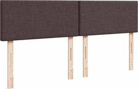 vidaXL Κρεβάτι Boxspring με Στρώμα Σκούρο Καφέ 200x200 εκ. Υφασμάτινο