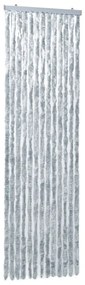 vidaXL Σήτα - Κουρτίνα Πόρτας Λευκό / Γκρι 90 x 200 εκ. από Σενίλ