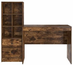 vidaXL Γραφείο με συρτάρι 2 pcs Καπνιστό Δρύς