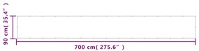 vidaXL Διαχωριστικό Βεράντας Λευκό 90x700εκ 100% Πολ. Ύφασμα Oxford