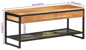 vidaXL Πάγκος Παπουτσιών 110x35x45 εκ. από Μασίφ Ξύλο Ακακίας/Σίδερο