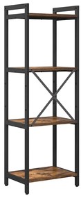 vidaXL Βιβλιοθήκη Καπνιστή δρυς 40 x 30 x 118 εκ Επεξεργασμένο ξύλο
